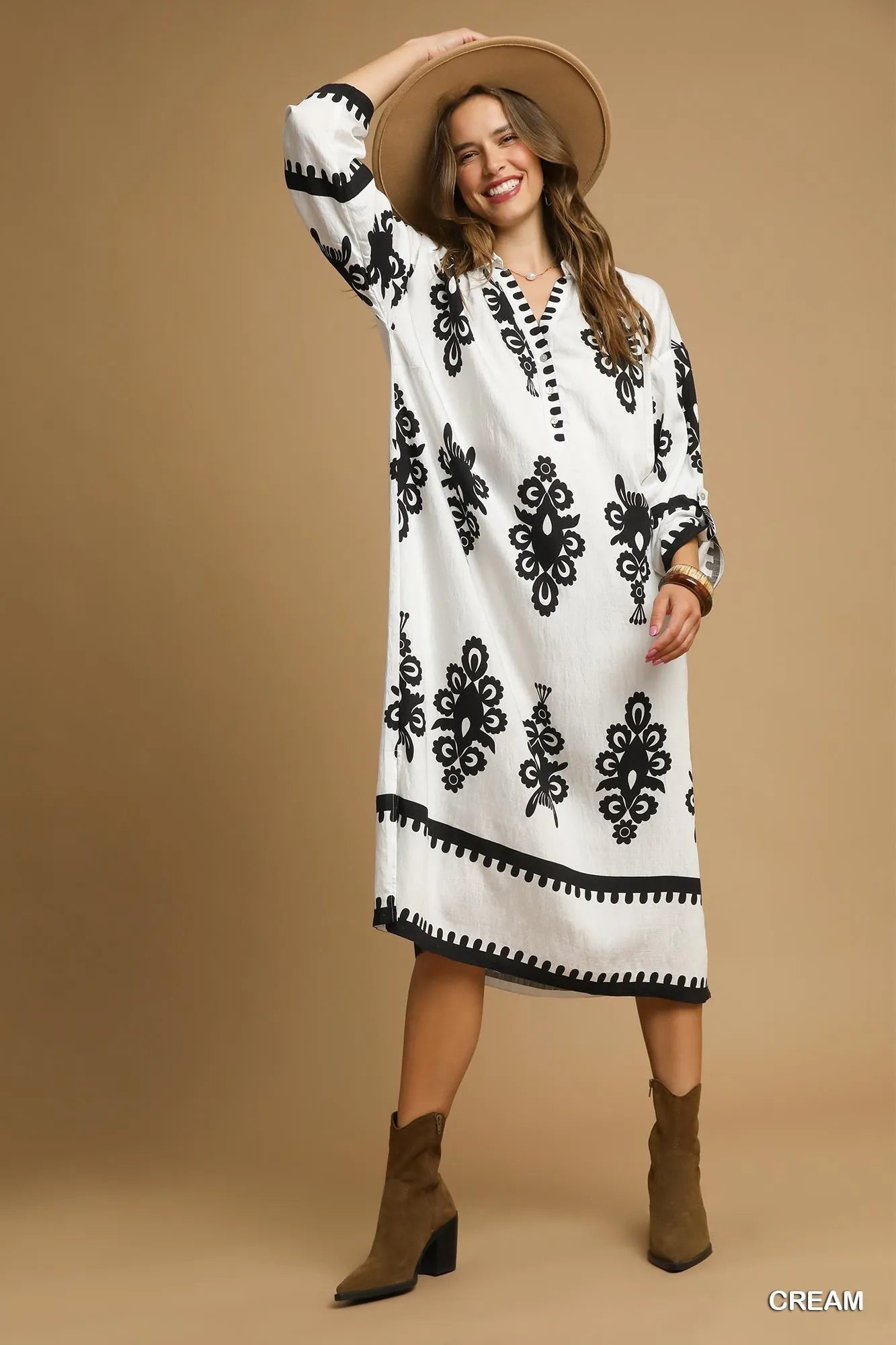 Abstract Print Midi Dress (selling fast!) - KAM Family Botanics