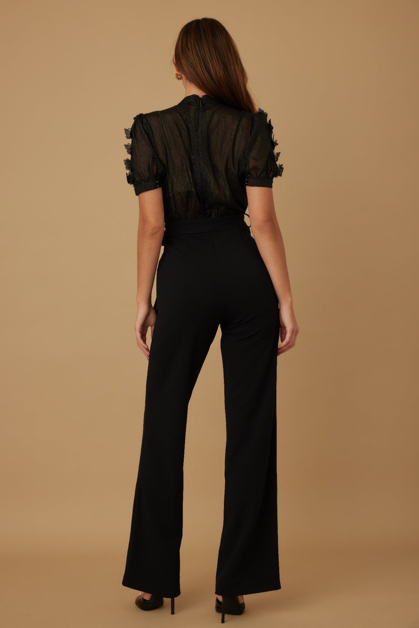 Delicate Butterfly Sheer Pattern Jumpsuit - KAM Family Botanics