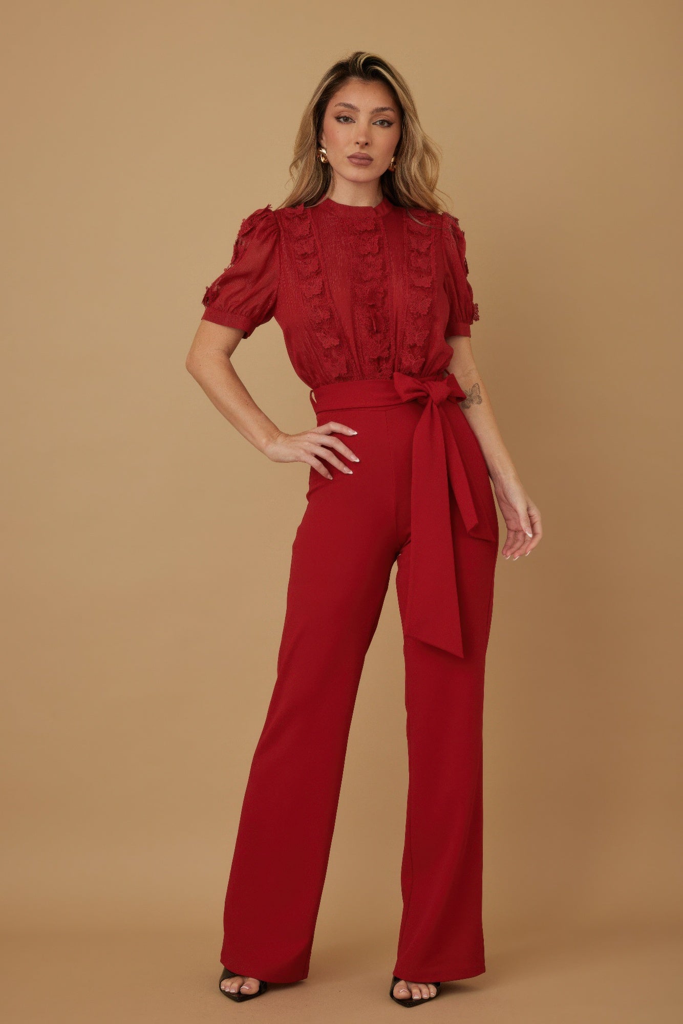 Delicate Butterfly Sheer Pattern Jumpsuit - KAM Family Botanics