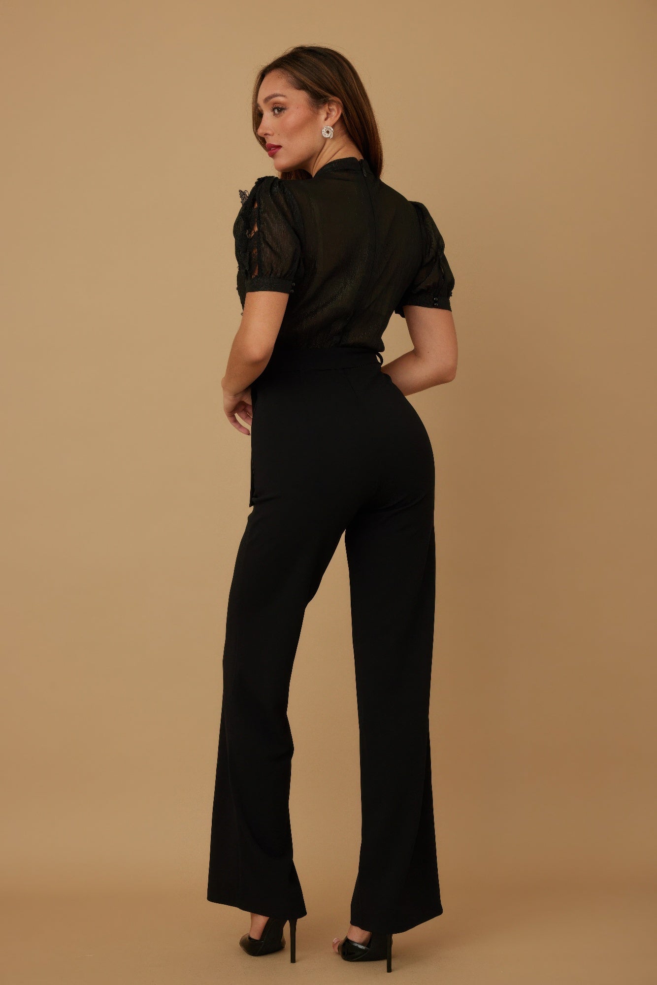 Delicate Butterfly Sheer Pattern Jumpsuit - KAM Family Botanics