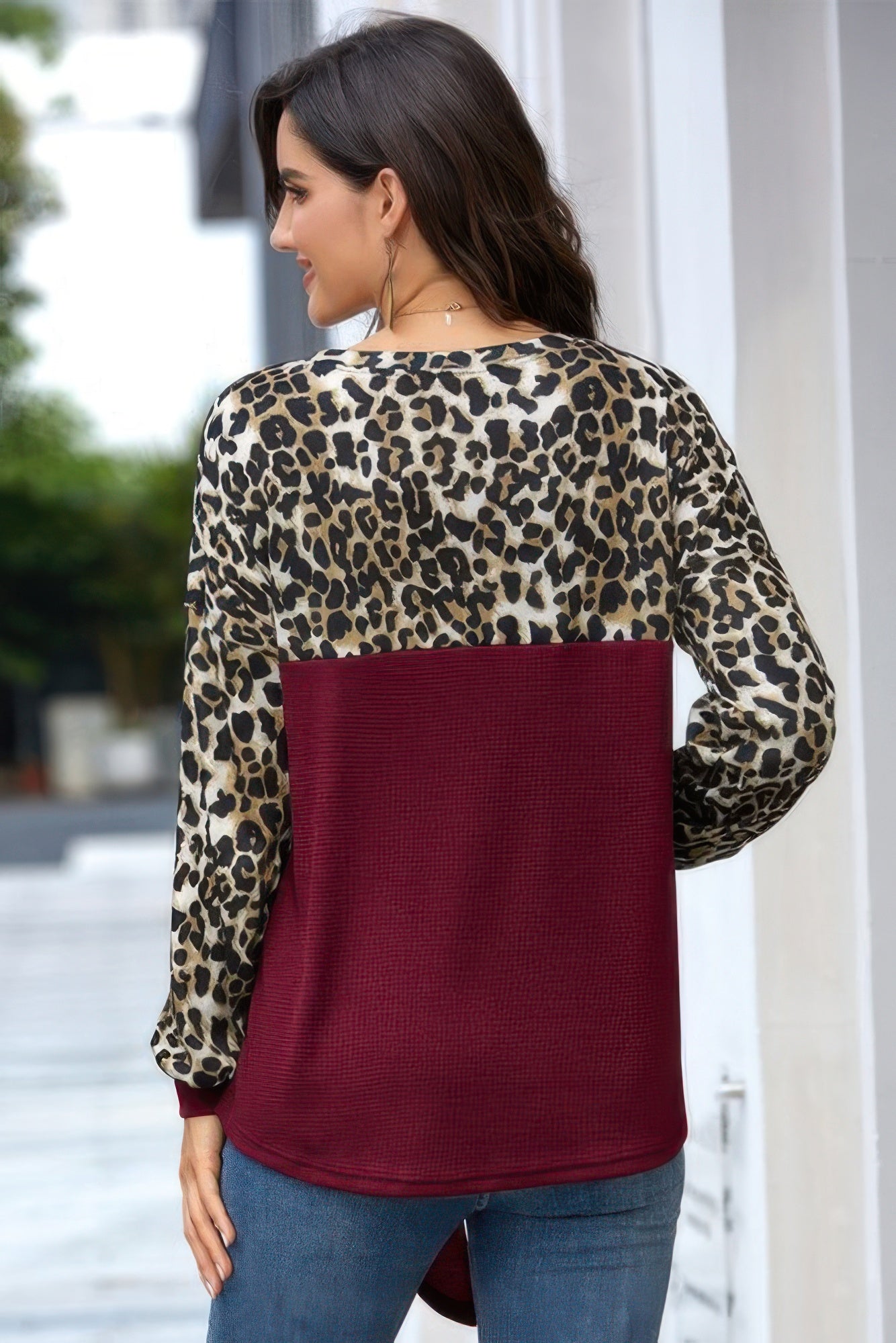 Elegant Leopard - Stitched Bow Knit Pullover - KAM Family Botanics