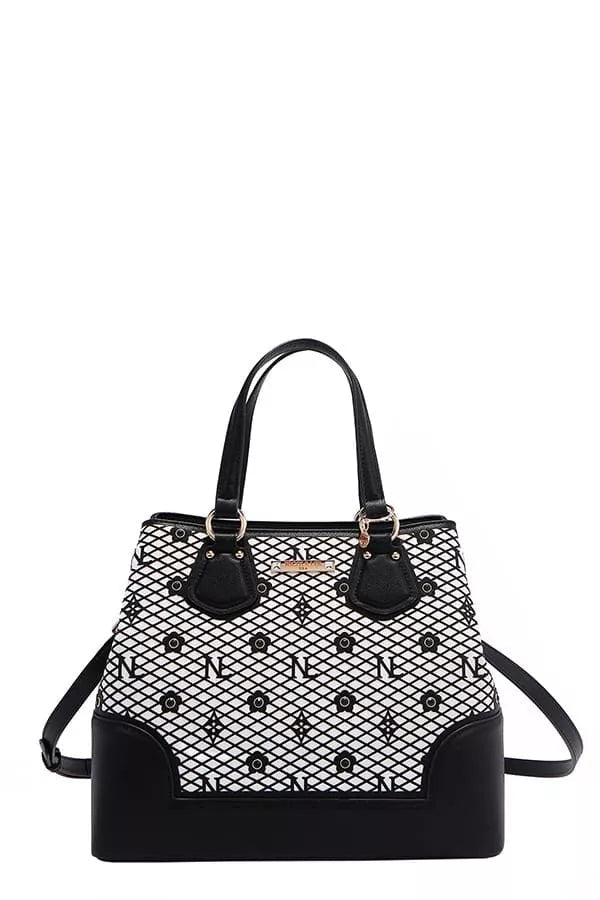 Fashionista Monogram Pattern Handbag - KAM Family Botanics By Kesha