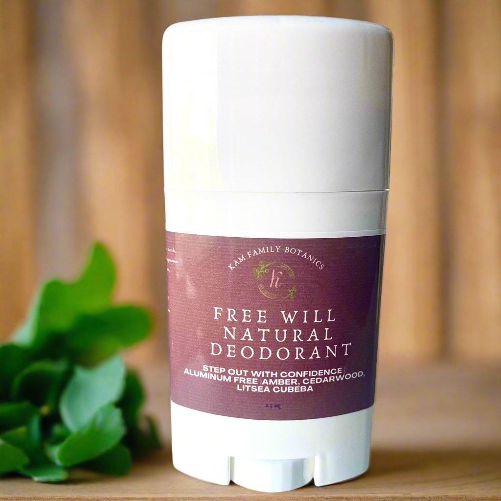 Free Will Natural Deodorant 2.5 oz Amber blend Fall/Winter Edition - KAM Family Botanics By Kesha