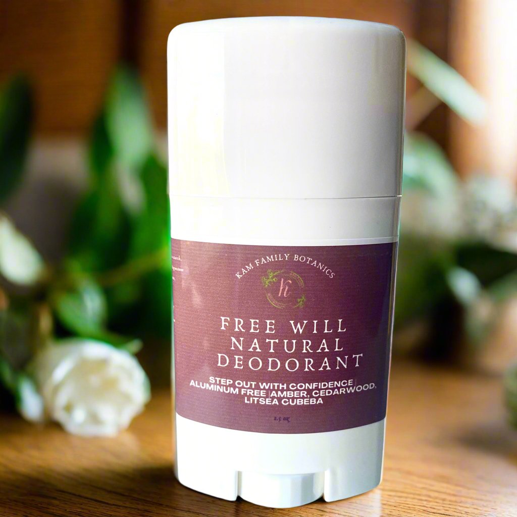 Free Will Natural Deodorant 2.5 oz Amber blend Fall/Winter Edition - KAM Family Botanics By Kesha