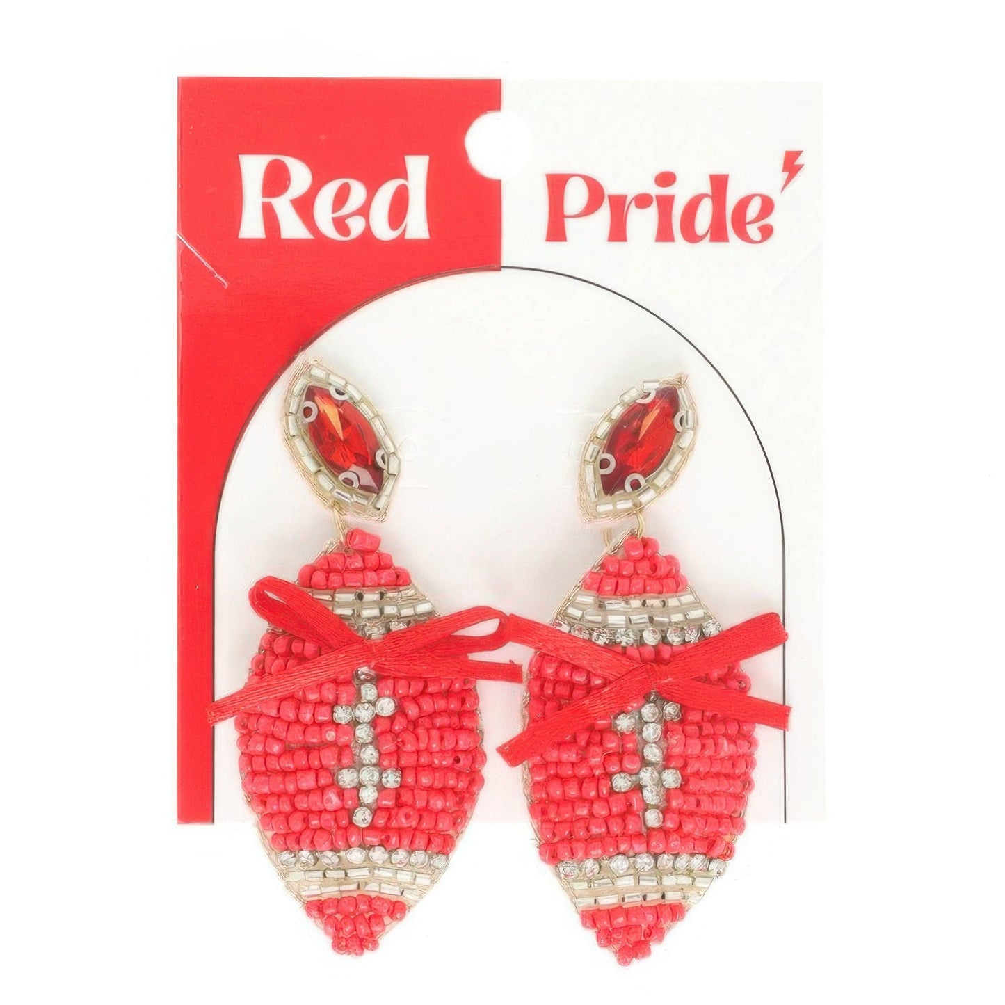 Gameday Football With Bow Post Earrings - KAM Family Botanics