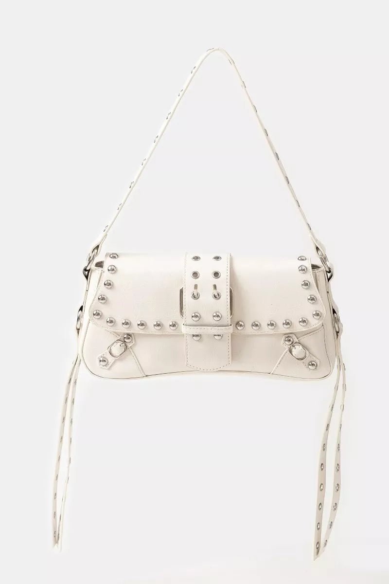 Glossy Rivet Trim Shoulder Bag - KAM Family Botanics