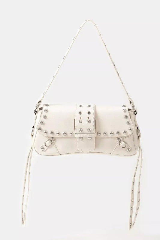 Glossy Rivet Trim Shoulder Bag - KAM Family Botanics