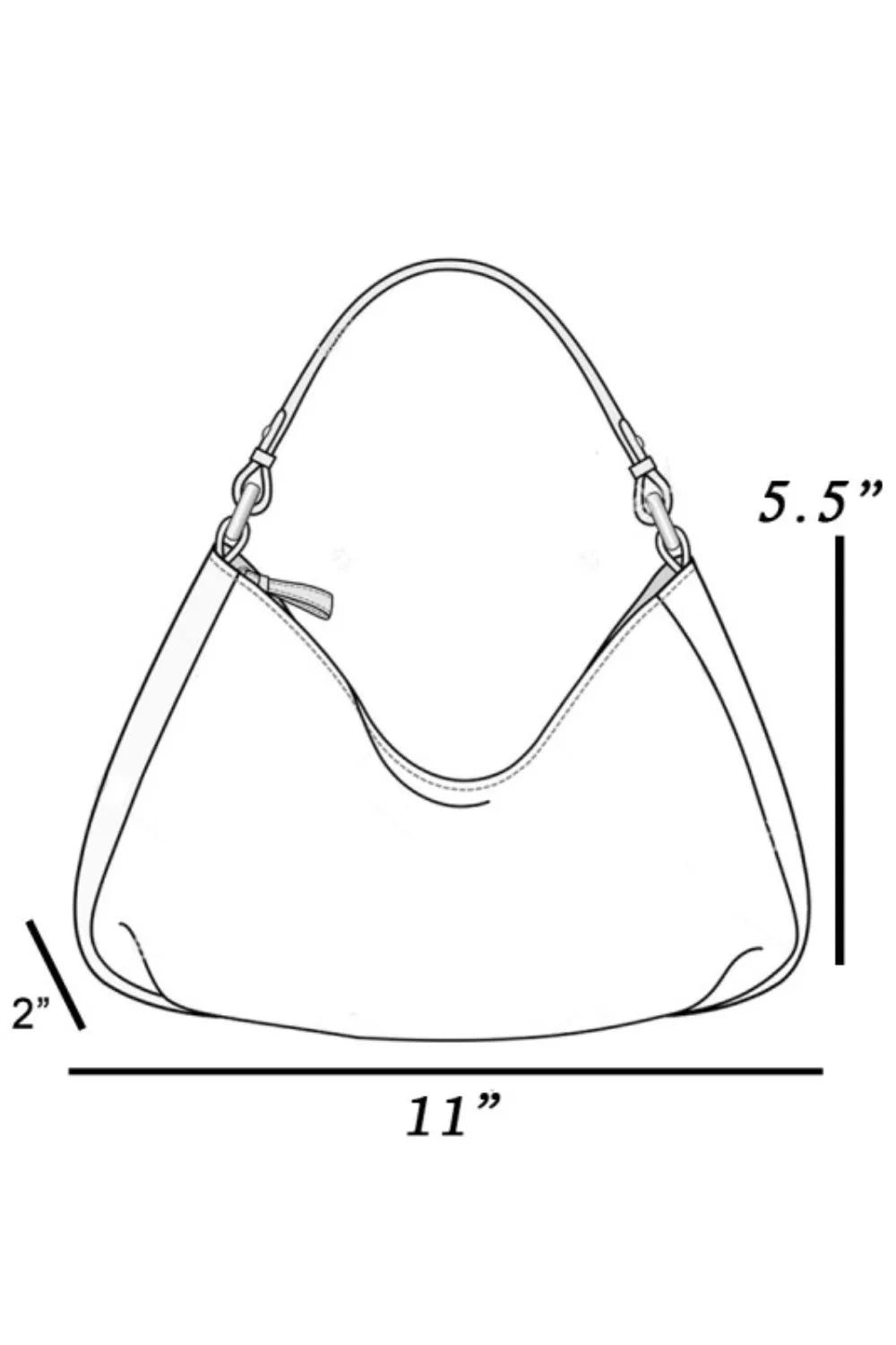 Glossy Rivet Trim Shoulder Bag - KAM Family Botanics