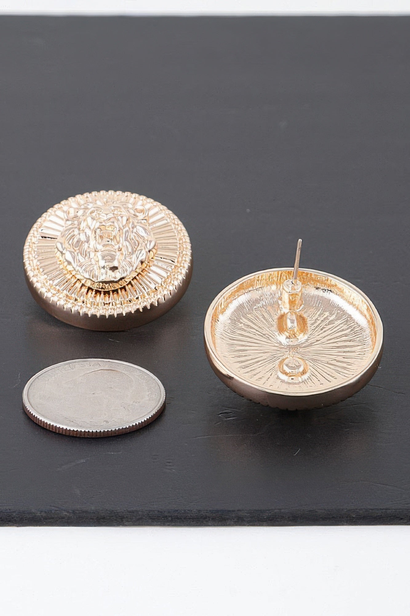 Grand Lion Emblem Earrings - KAM Family Botanics