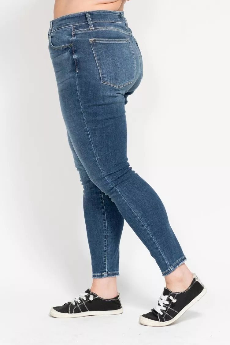 High Rise Button Fly Skinny Jeans - KAM Family Botanics