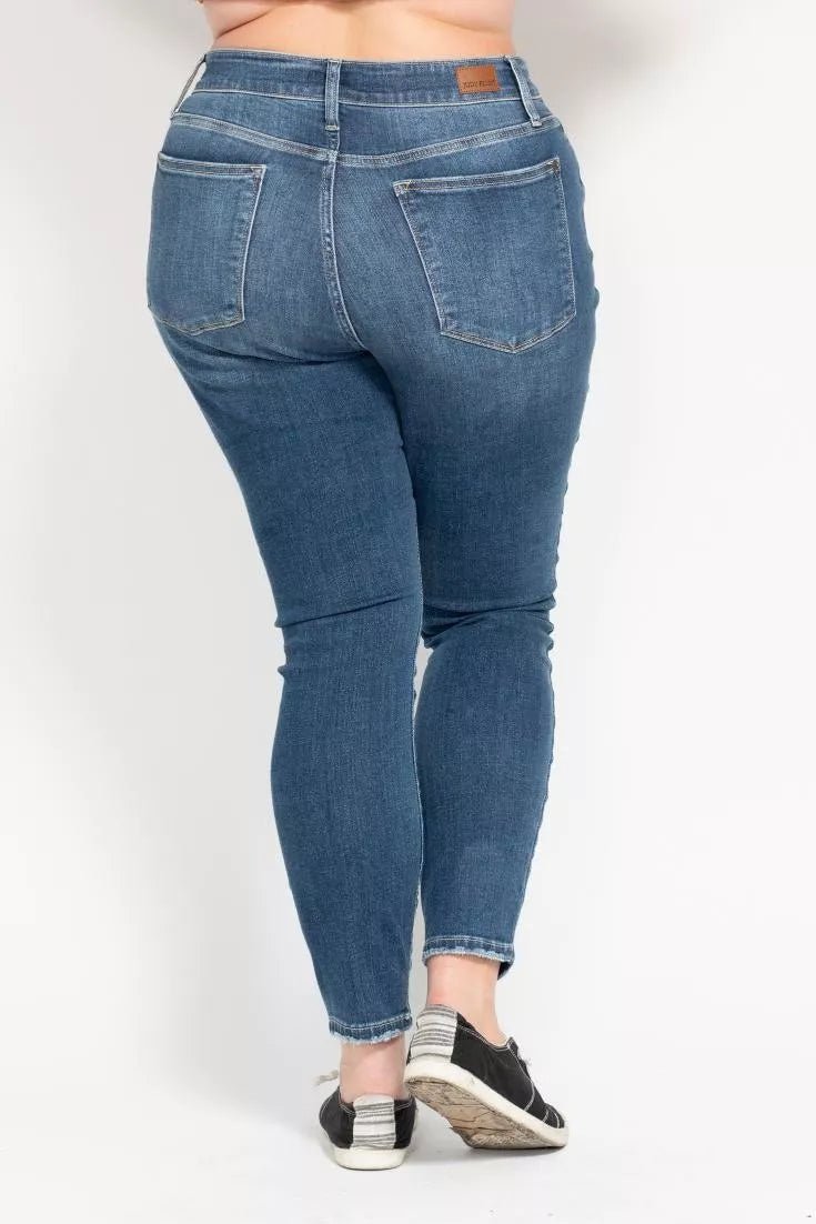 High Rise Button Fly Skinny Jeans - KAM Family Botanics