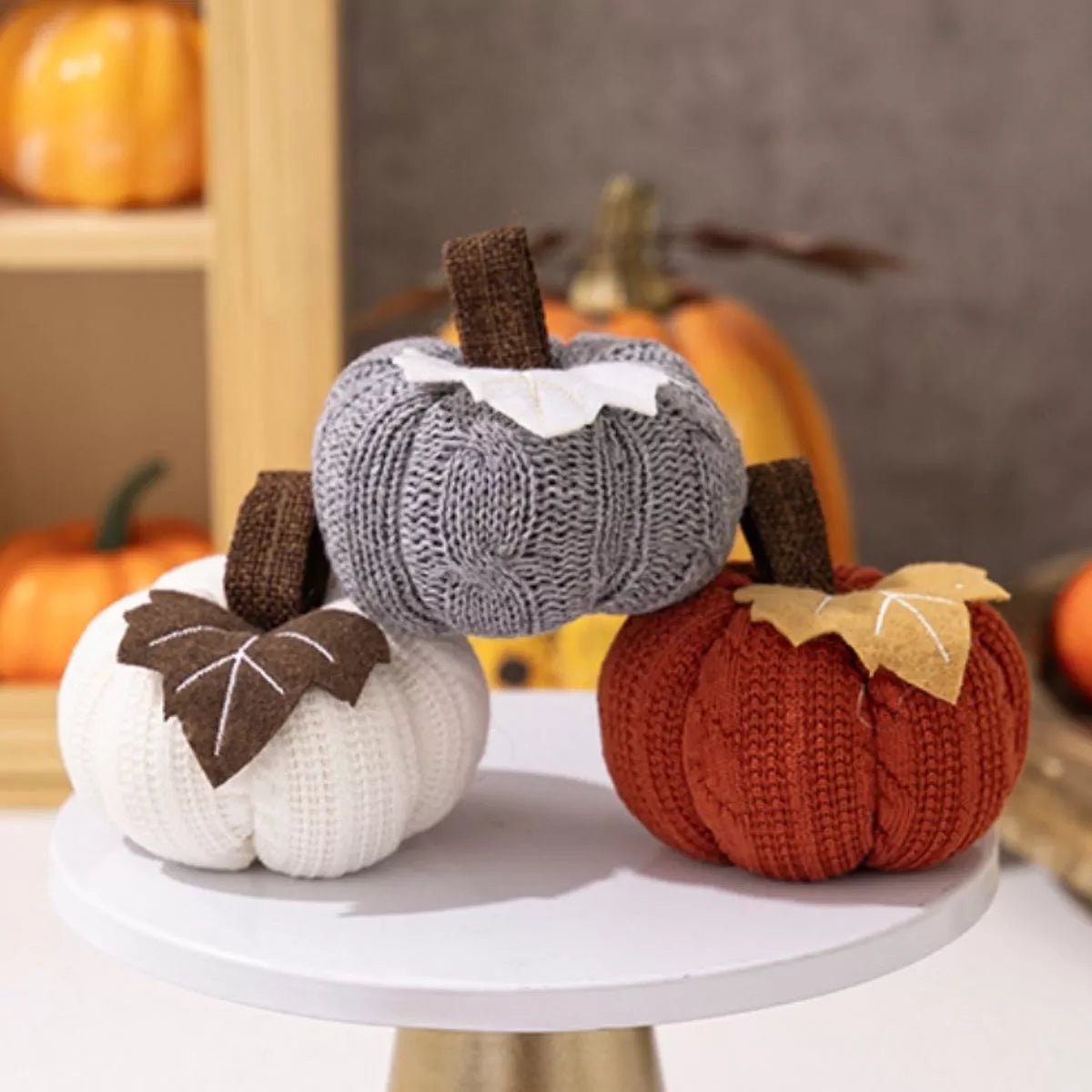 Knitted Pumpkin Decorative Ornaments - KAM Family Botanics
