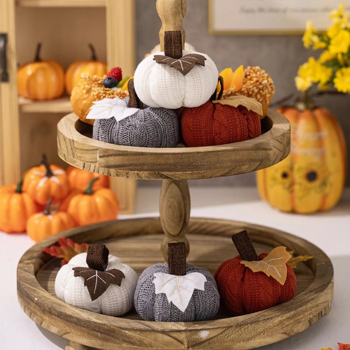 Knitted Pumpkin Decorative Ornaments - KAM Family Botanics