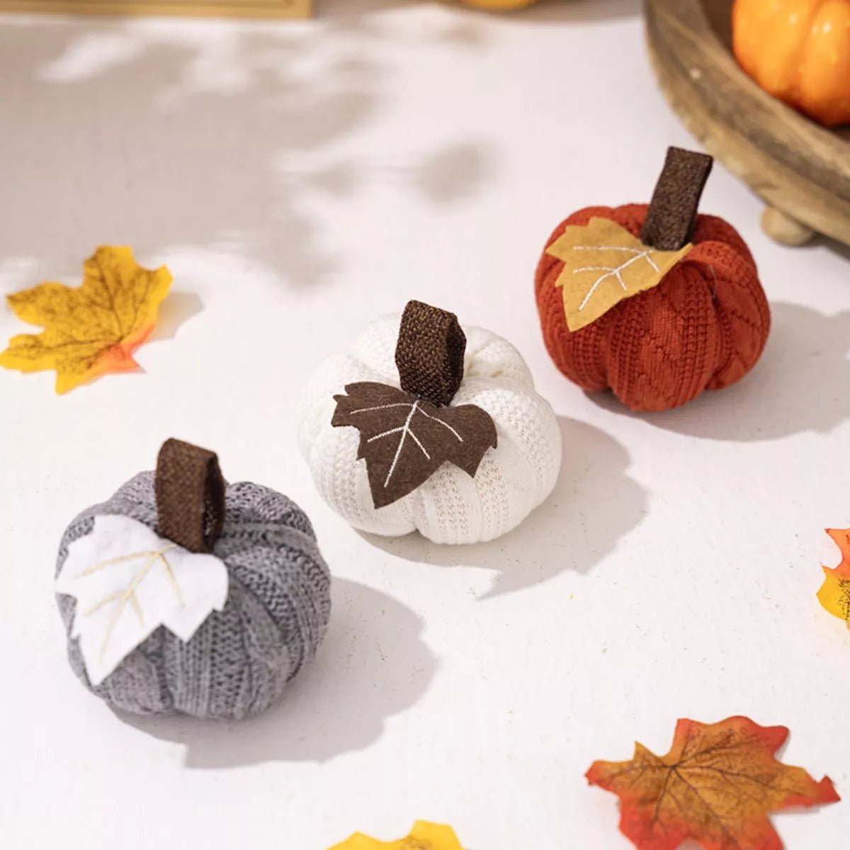 Knitted Pumpkin Decorative Ornaments - KAM Family Botanics