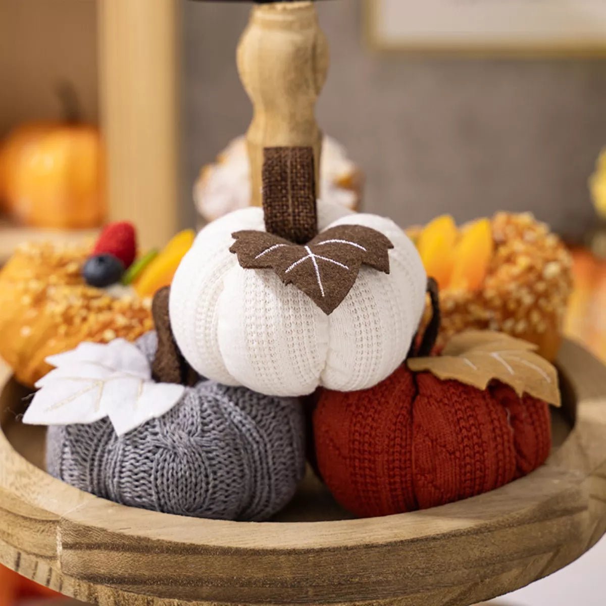 Knitted Pumpkin Decorative Ornaments - KAM Family Botanics