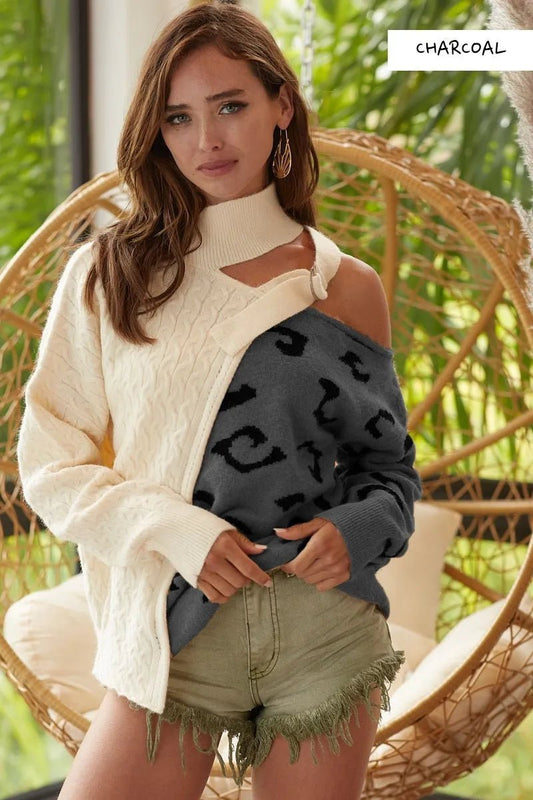 Lateral Move Asymmetrical Sweater - KAM Family Botanics