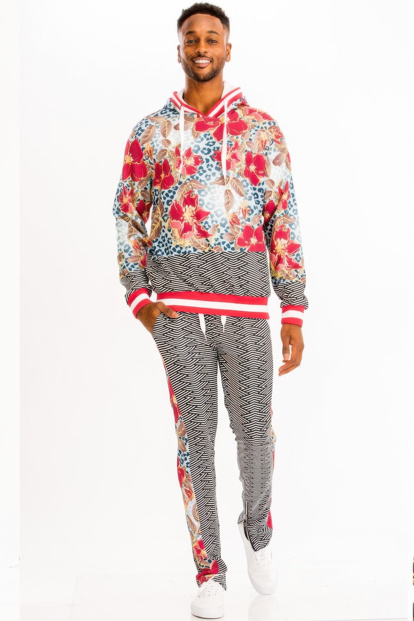 Life Contrast Hoodie And Sweat Set - KAM Family Botanics