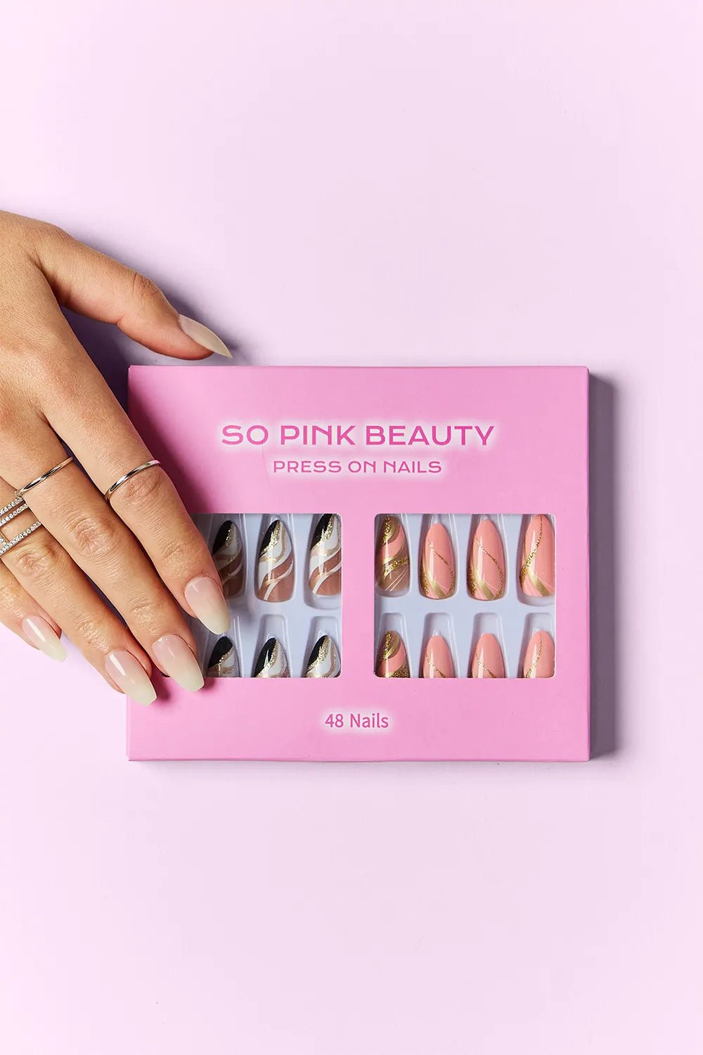 Marbleized Soft Girl Press On Nails 2 Packs - KAM Family Botanics By Kesha