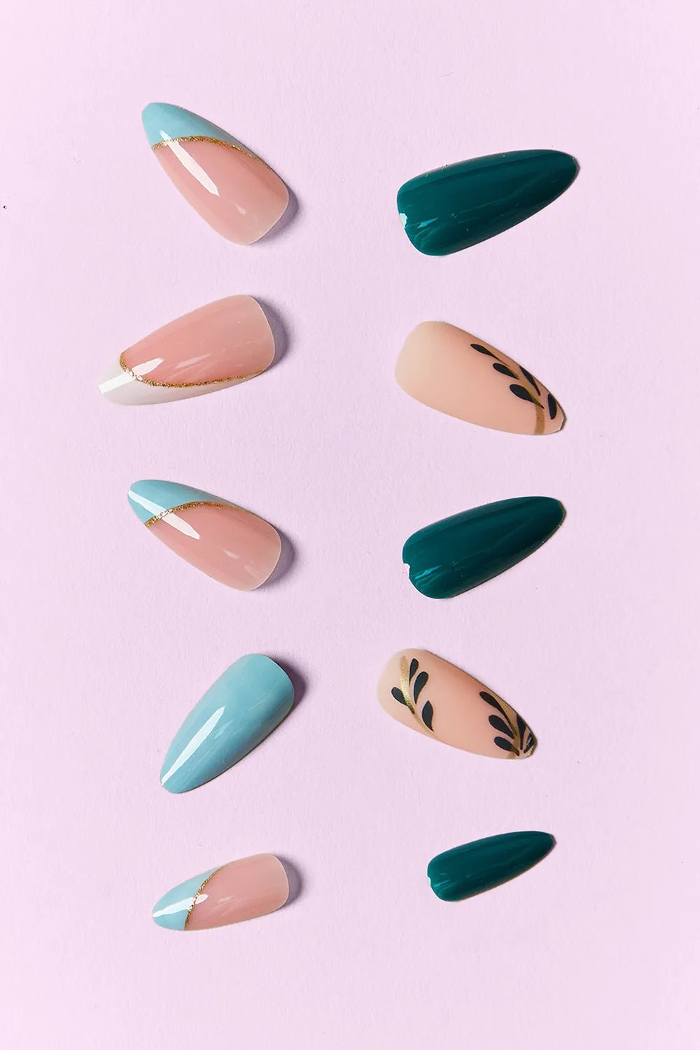 Marbleized Soft Girl Press On Nails 2 Packs - KAM Family Botanics By Kesha