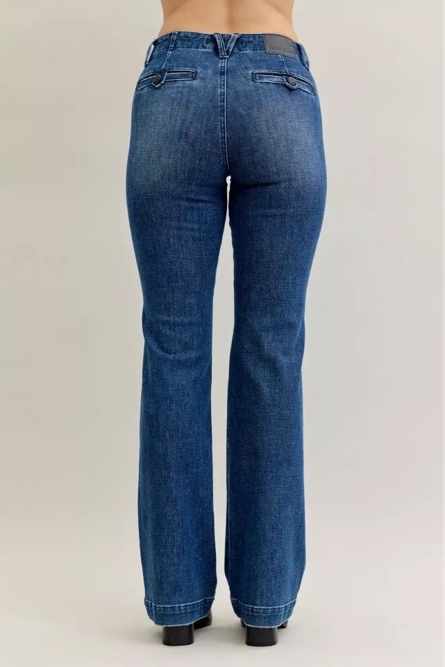 Mid Rise Bootcut Jeans with Welt Pockets - KAM Family Botanics