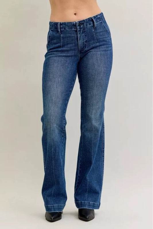 Mid Rise Bootcut Jeans with Welt Pockets - KAM Family Botanics