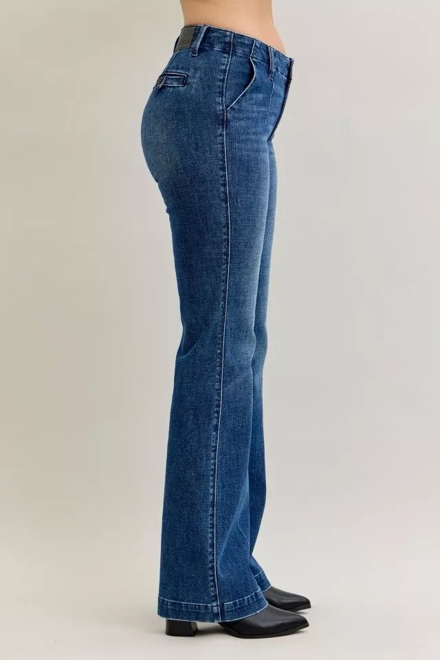Mid Rise Bootcut Jeans with Welt Pockets - KAM Family Botanics