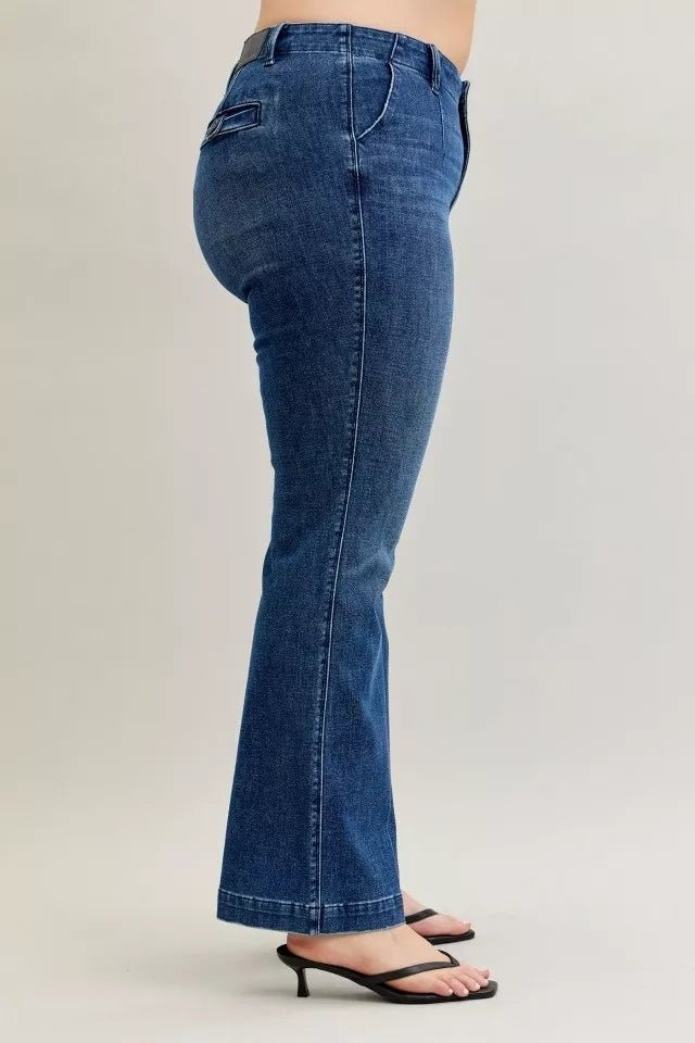 Mid Rise Bootcut Jeans with Welt Pockets - KAM Family Botanics
