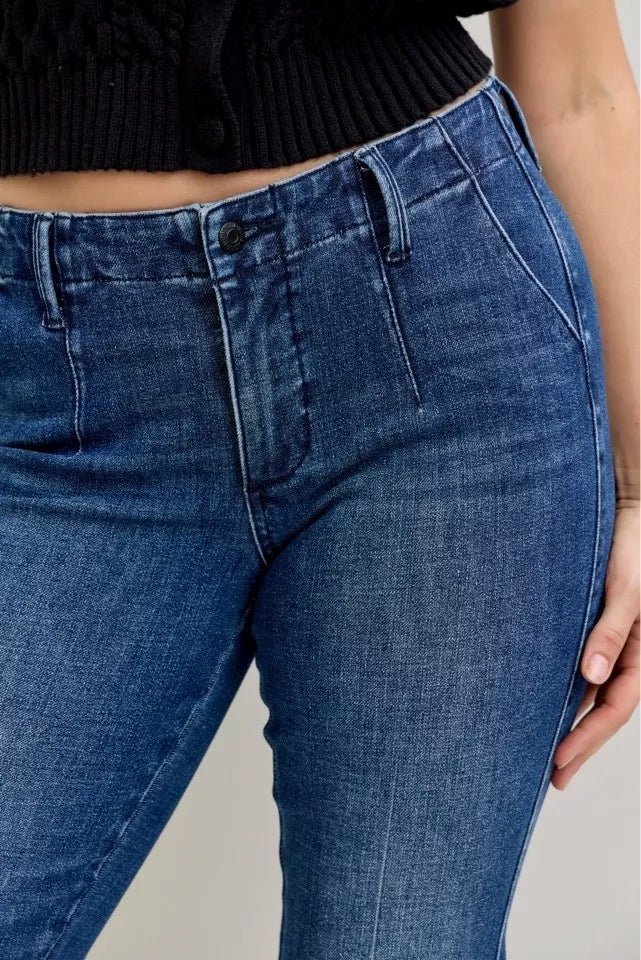 Mid Rise Bootcut Jeans with Welt Pockets - KAM Family Botanics