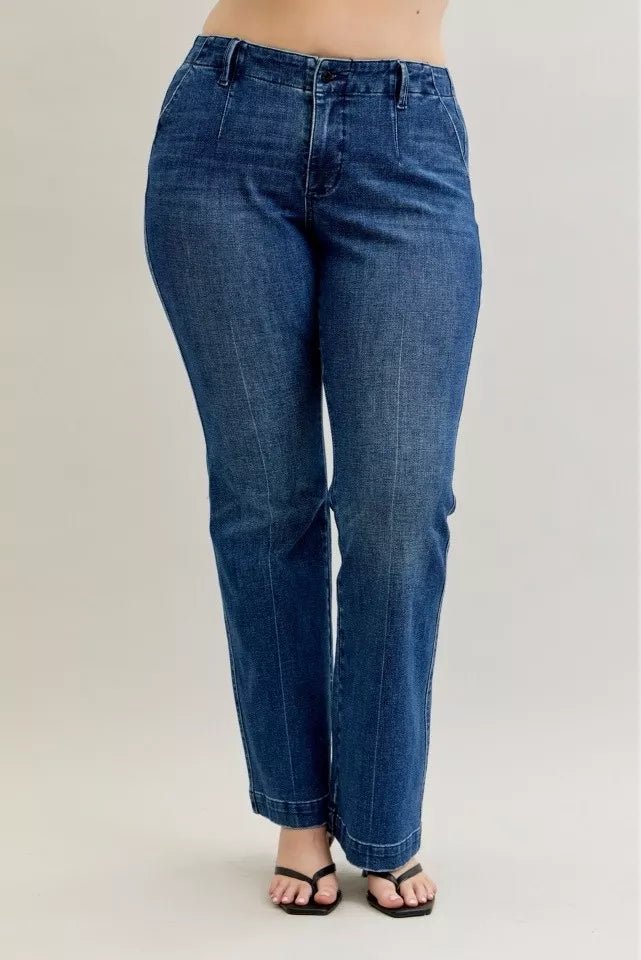 Mid Rise Bootcut Jeans with Welt Pockets - KAM Family Botanics