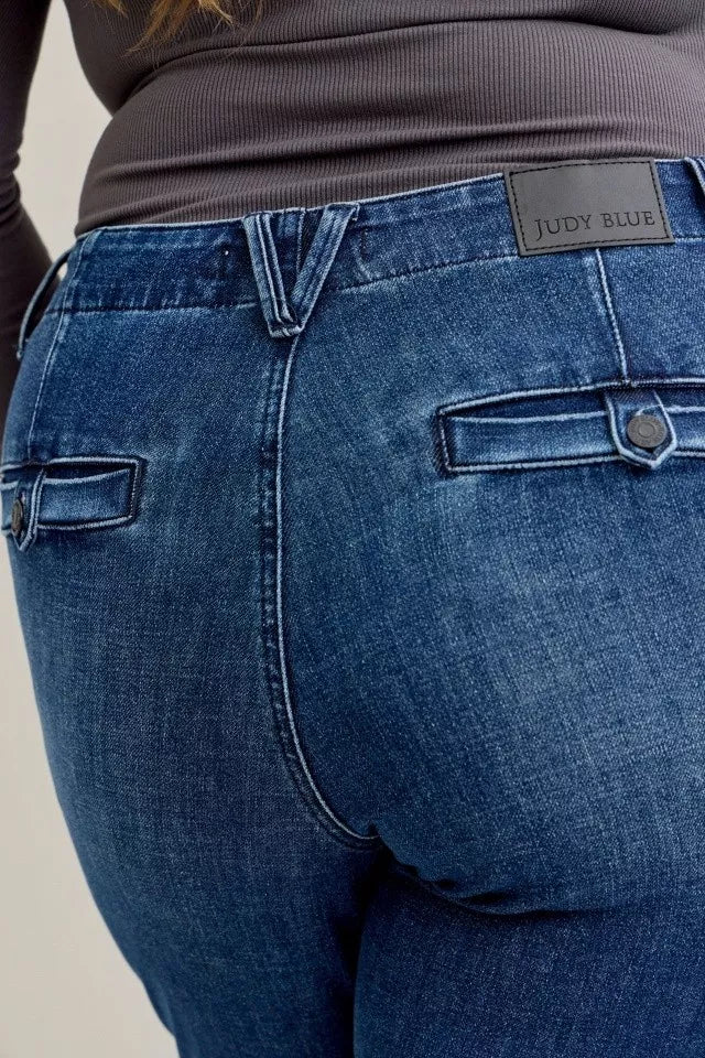 Mid Rise Bootcut Jeans with Welt Pockets - KAM Family Botanics