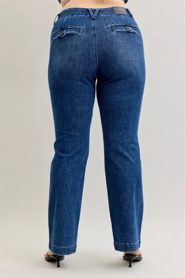 Mid Rise Bootcut Jeans with Welt Pockets - KAM Family Botanics
