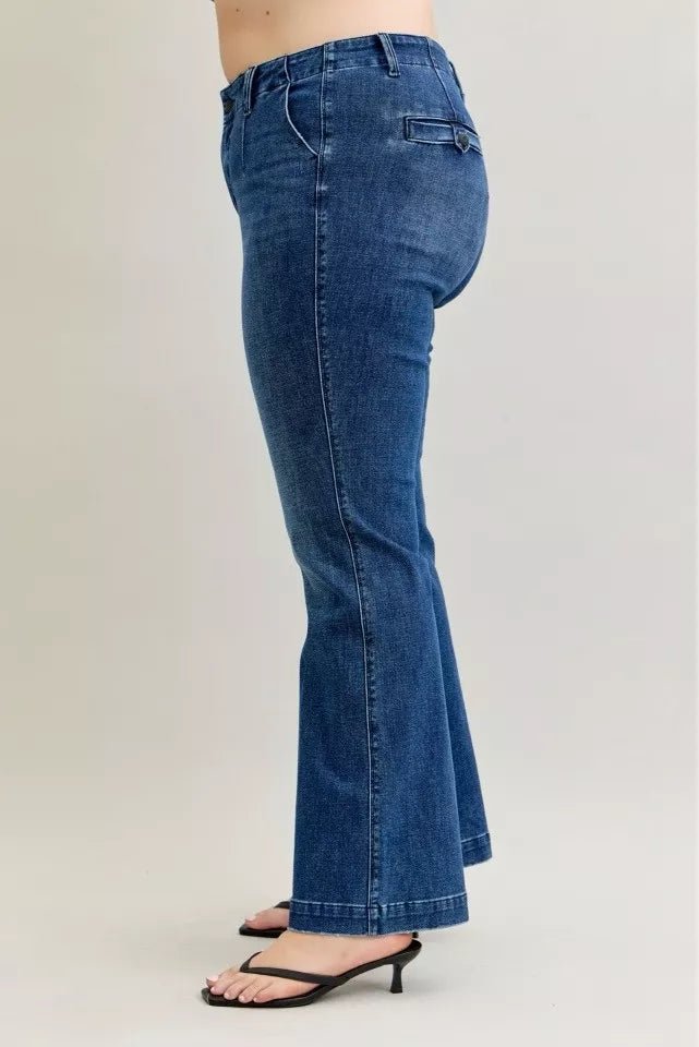Mid Rise Bootcut Jeans with Welt Pockets - KAM Family Botanics