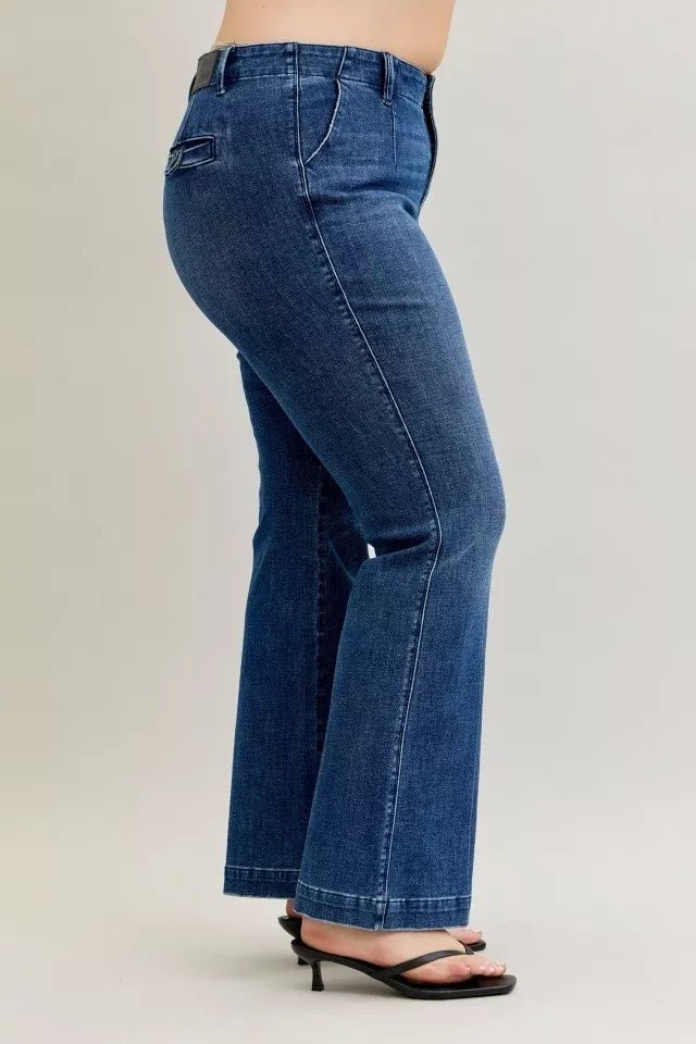 Mid Rise Bootcut Jeans with Welt Pockets - KAM Family Botanics