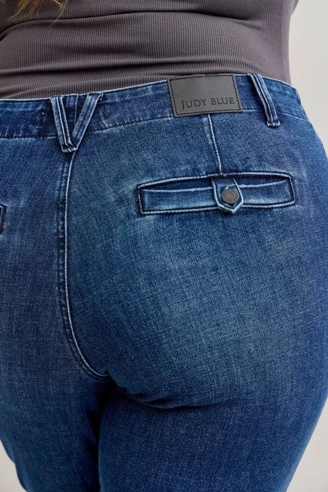 Mid Rise Bootcut Jeans with Welt Pockets - KAM Family Botanics