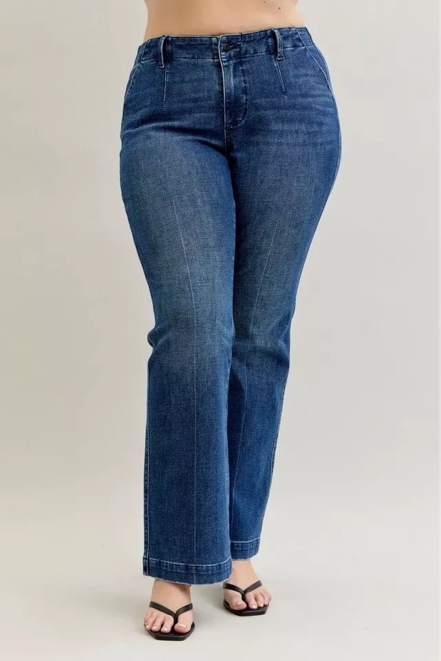 Mid Rise Bootcut Jeans with Welt Pockets - KAM Family Botanics