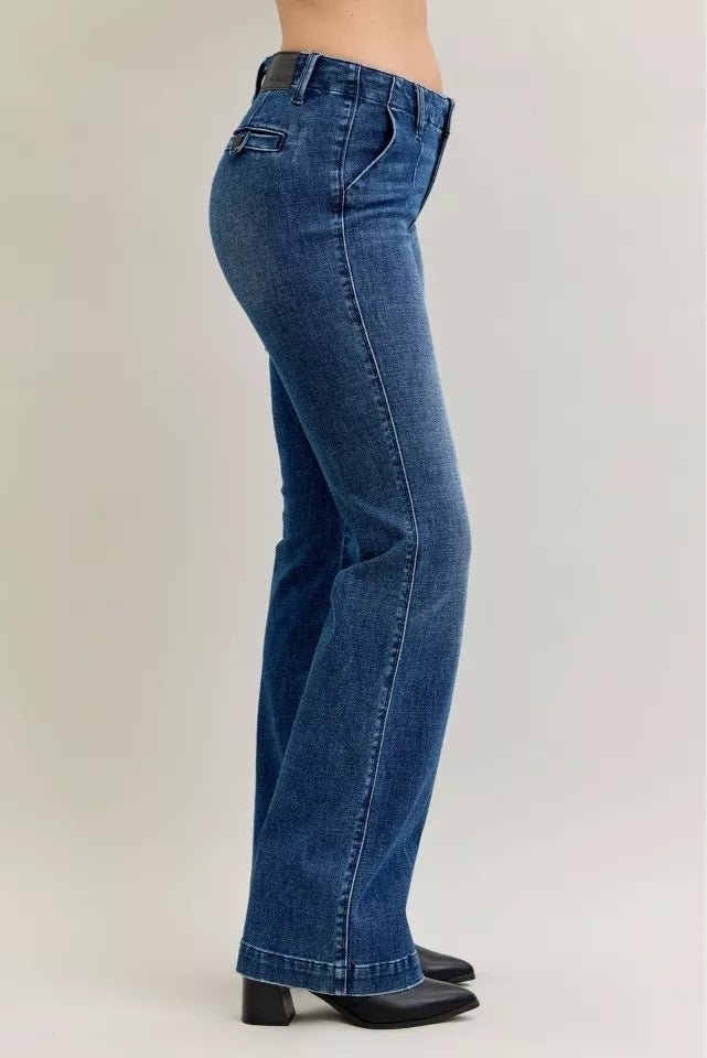 Mid Rise Bootcut Jeans with Welt Pockets - KAM Family Botanics