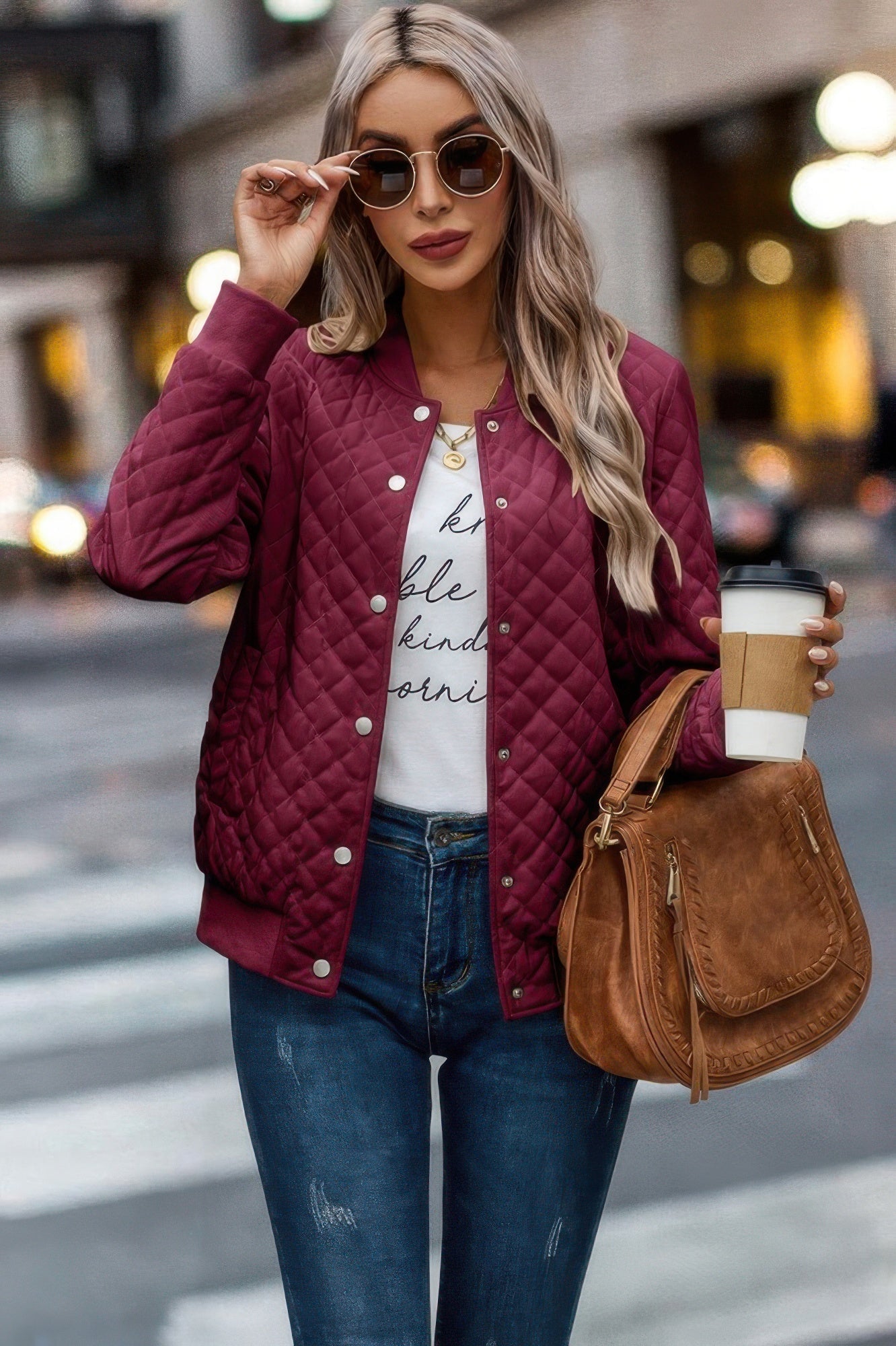 Quiet Simplicity Stitch Bomber Jacket - KAM Family Botanics