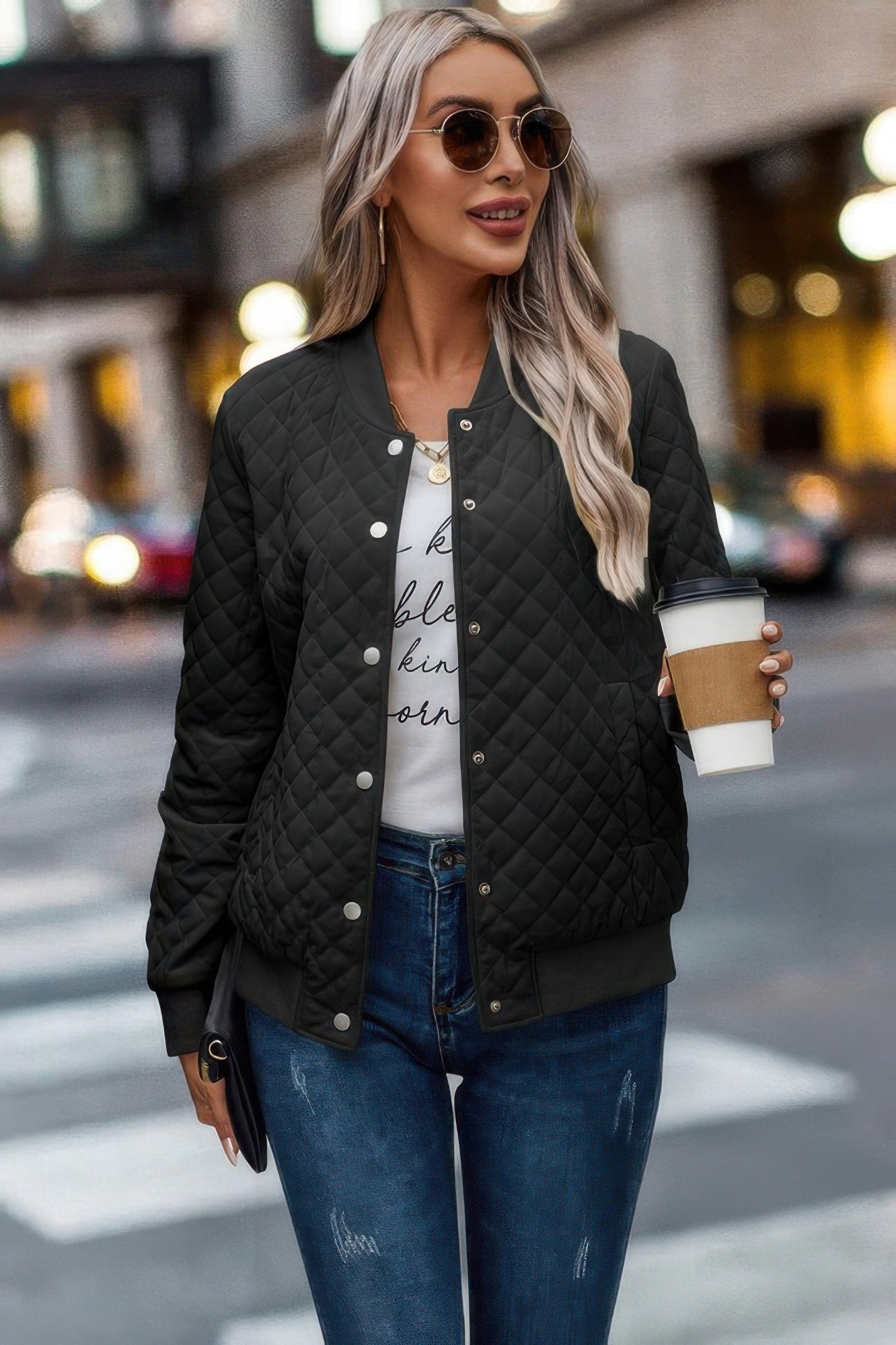Quiet Simplicity Stitch Bomber Jacket - KAM Family Botanics