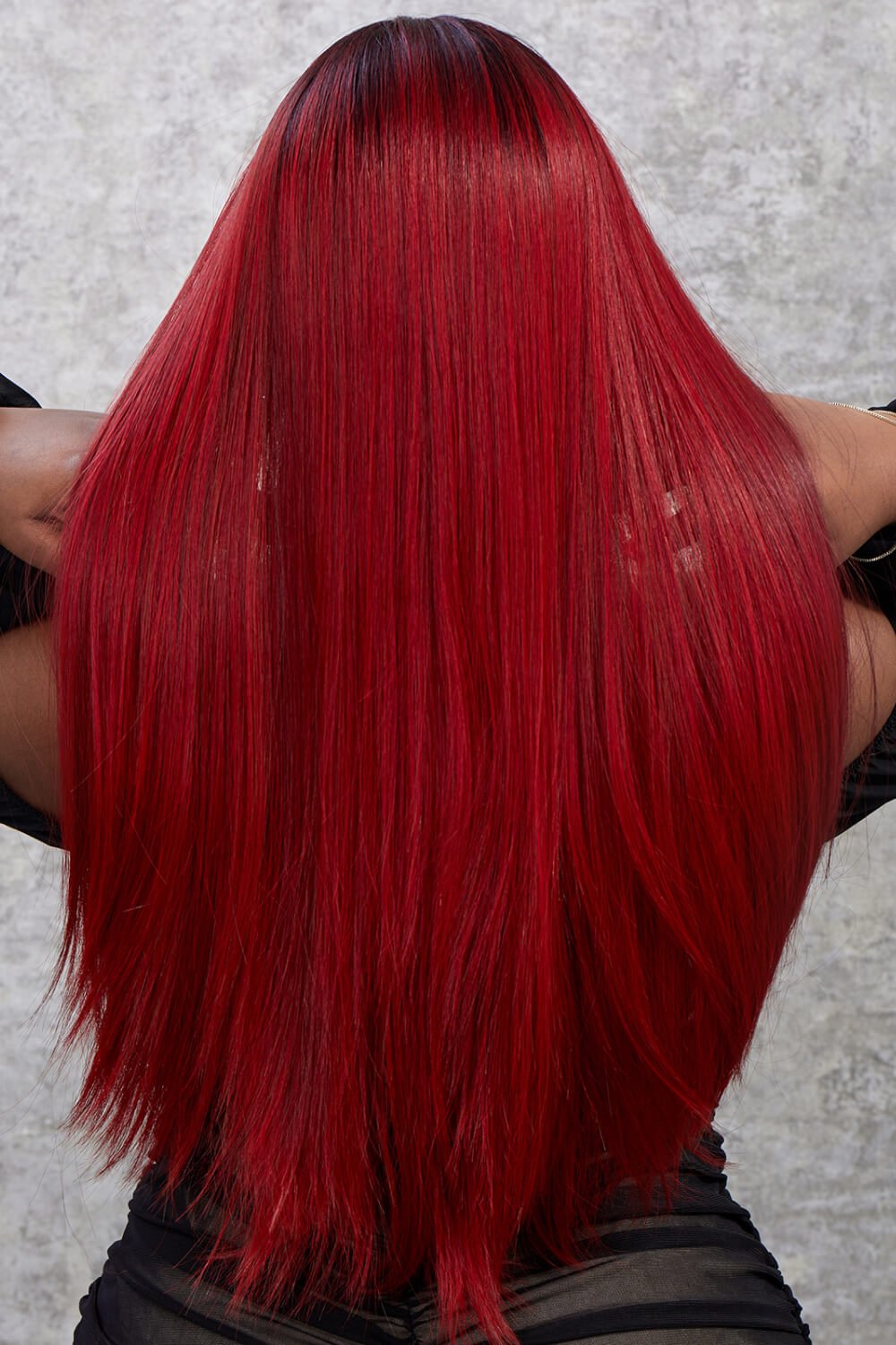 Red Ombre Bombshell Wig Unit 24 in - KAM Family Botanics
