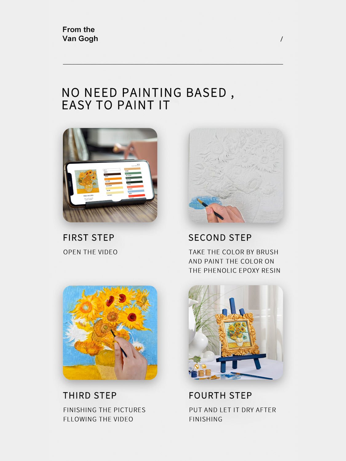 RVan Gogh's Irises DIY 3D Oil Painting Kit - KAM Family Botanics By Kesha