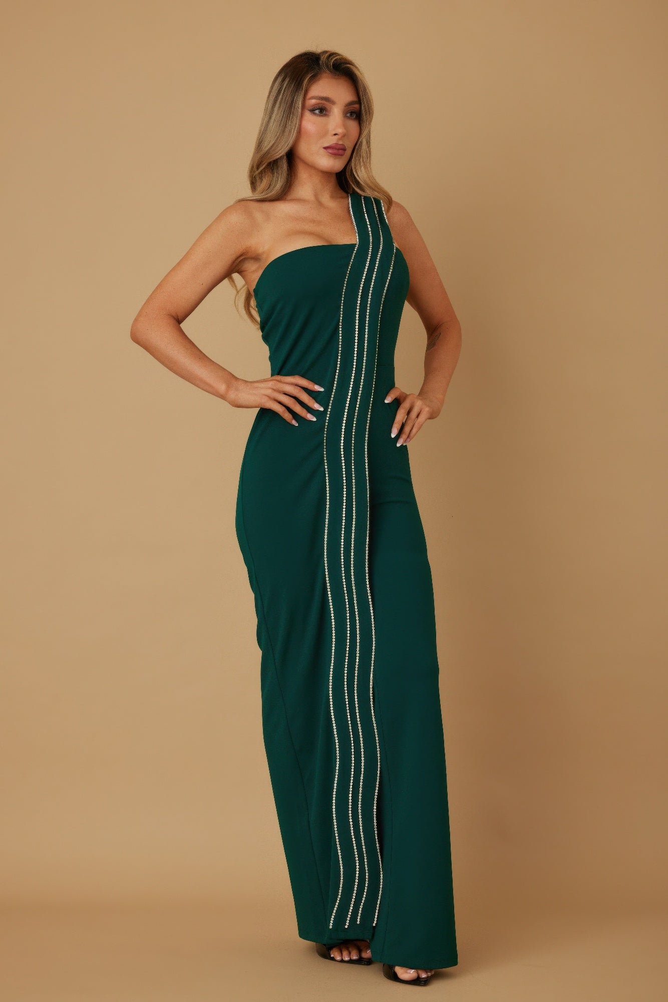 You Go Girl Rhinestone Edge Jumpsuit - KAM Family Botanics
