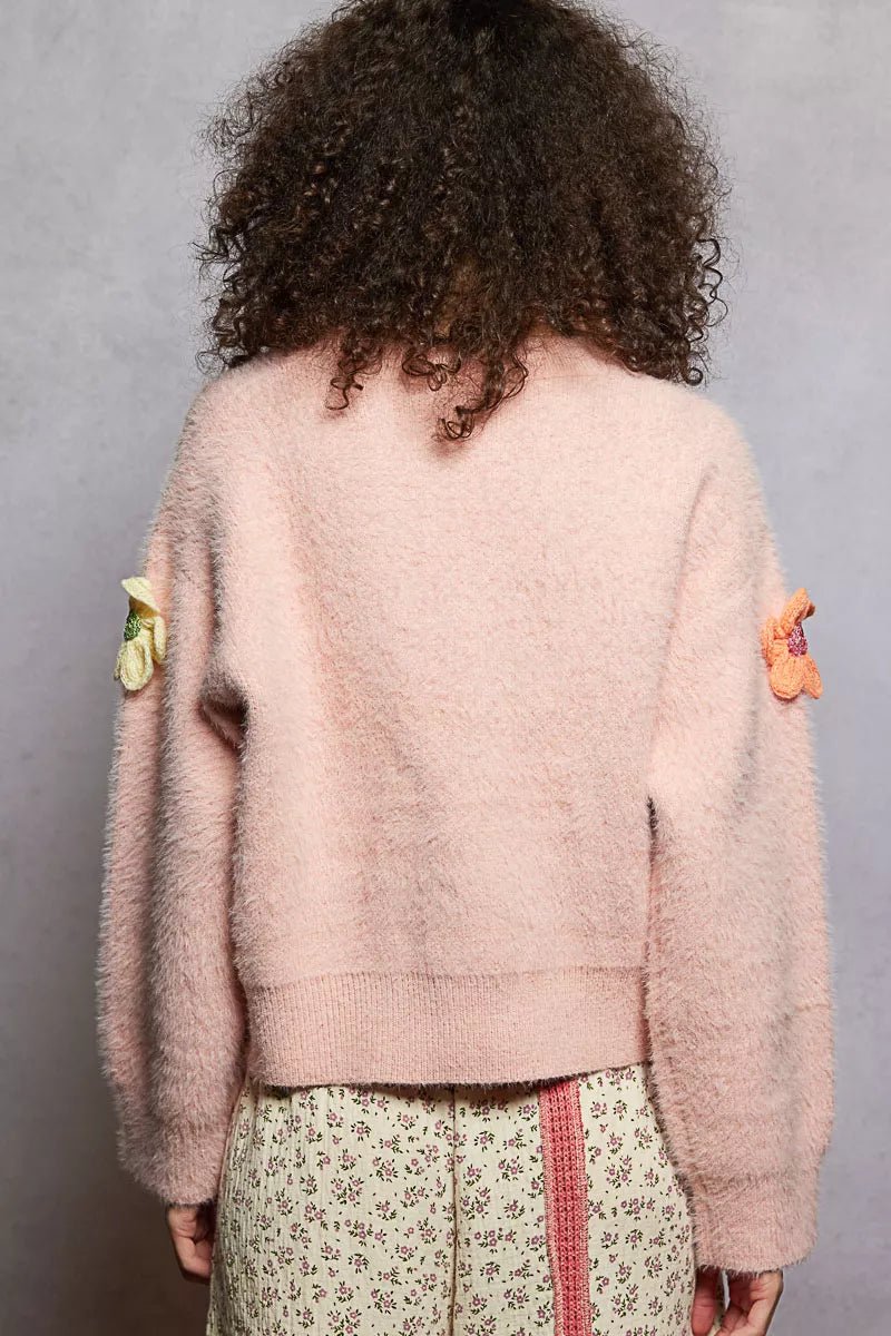 3D Flower Power Patch Sweater - KAM Family Botanics