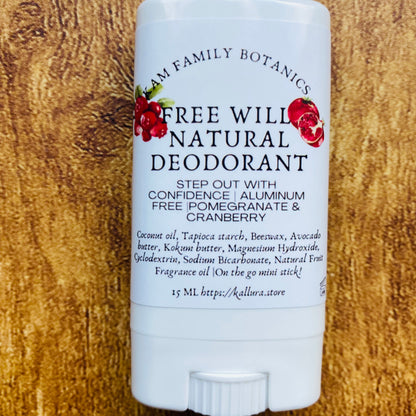 Free Will On The Go Deodorant Mini - Winter Edition KAM Family Botanics & Kallura