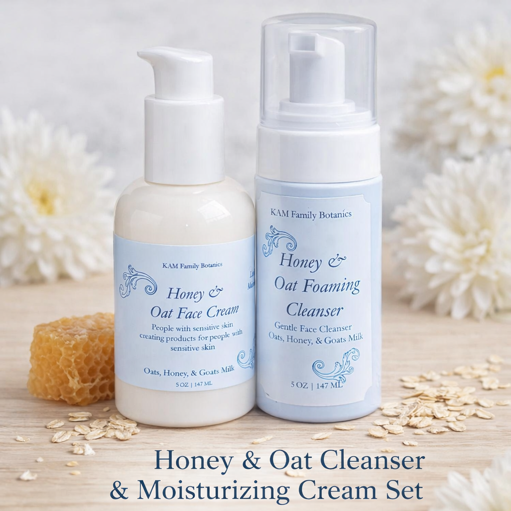 Set Pembersih & Krim Pelembap Madu & Oat - Pakej