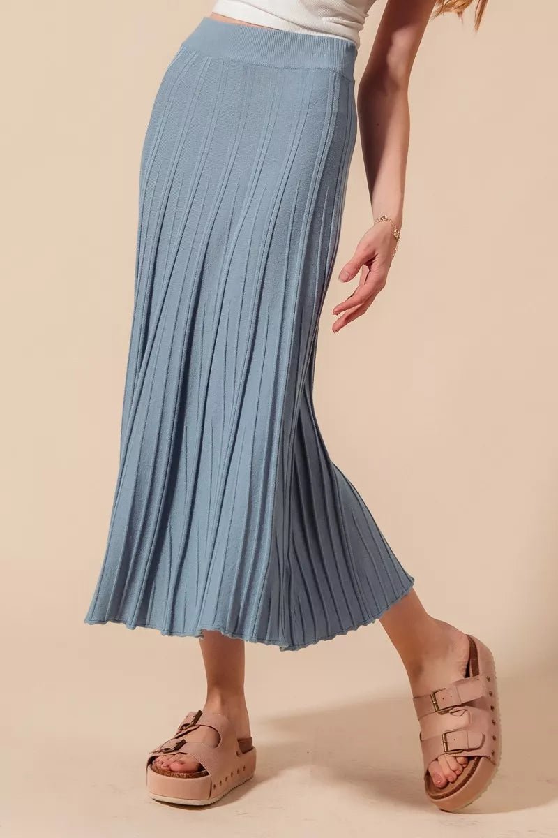 A Line Knitted Sweater Midi Length Skirt - KAM Family Botanics