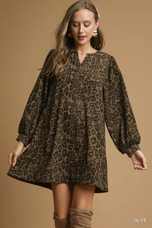 Animalistic Baby Doll Style Swing Dress - KAM Family Botanics