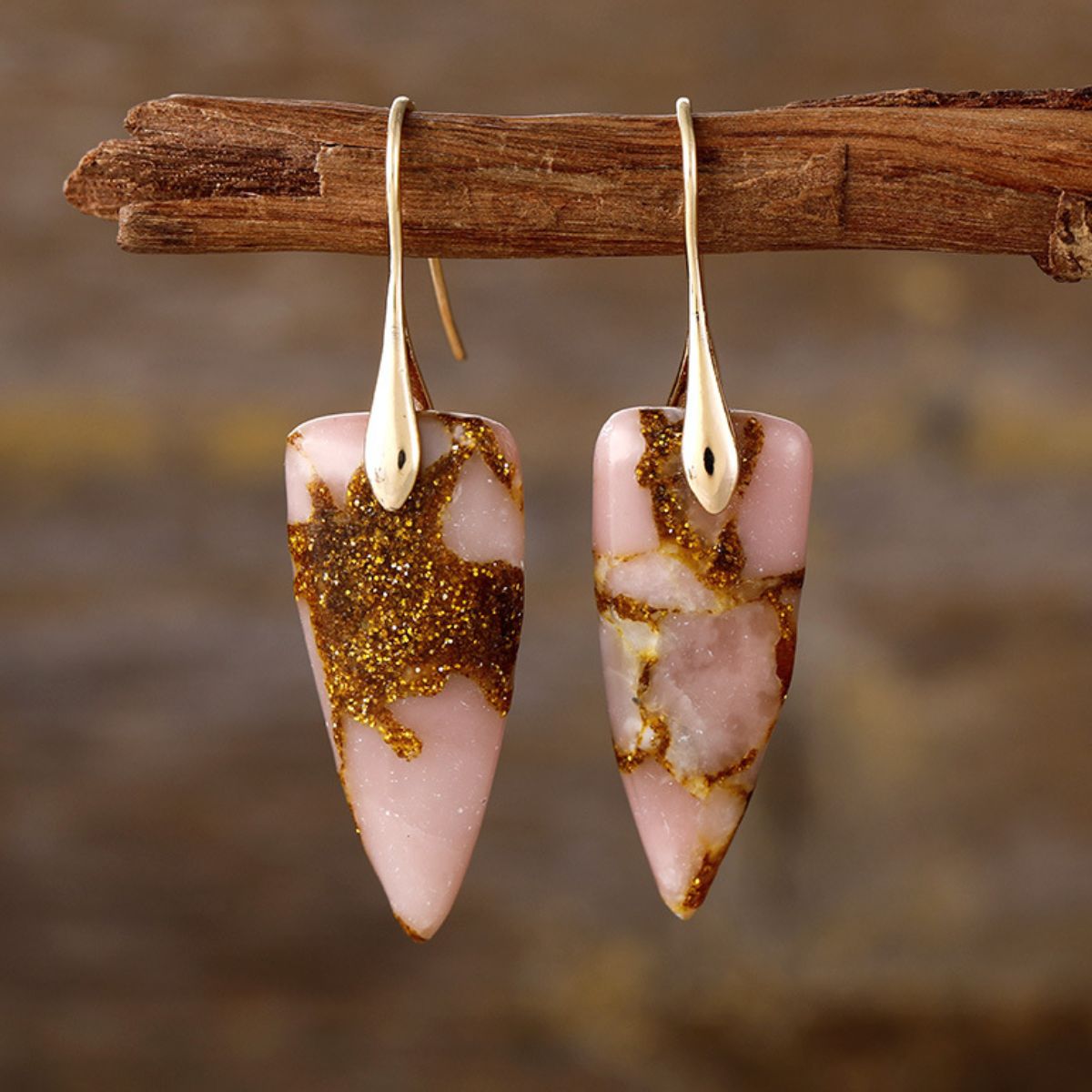 Arrow Natural Stone Geometric Shape Earrings - KAM Family Botanics By Kesha