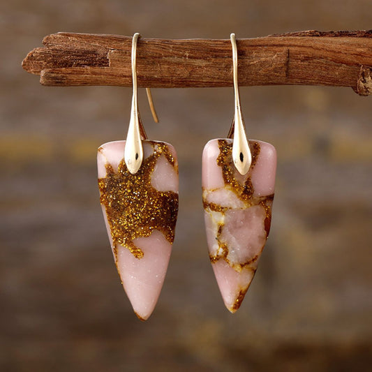 Arrow Natural Stone Geometric Shape Earrings - KAM Family Botanics By Kesha