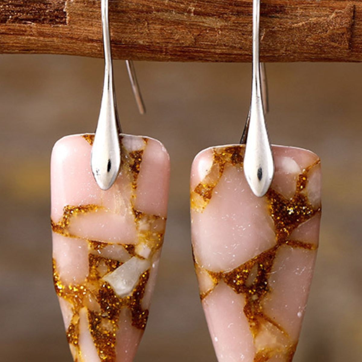 Arrow Natural Stone Geometric Shape Earrings - KAM Family Botanics By Kesha