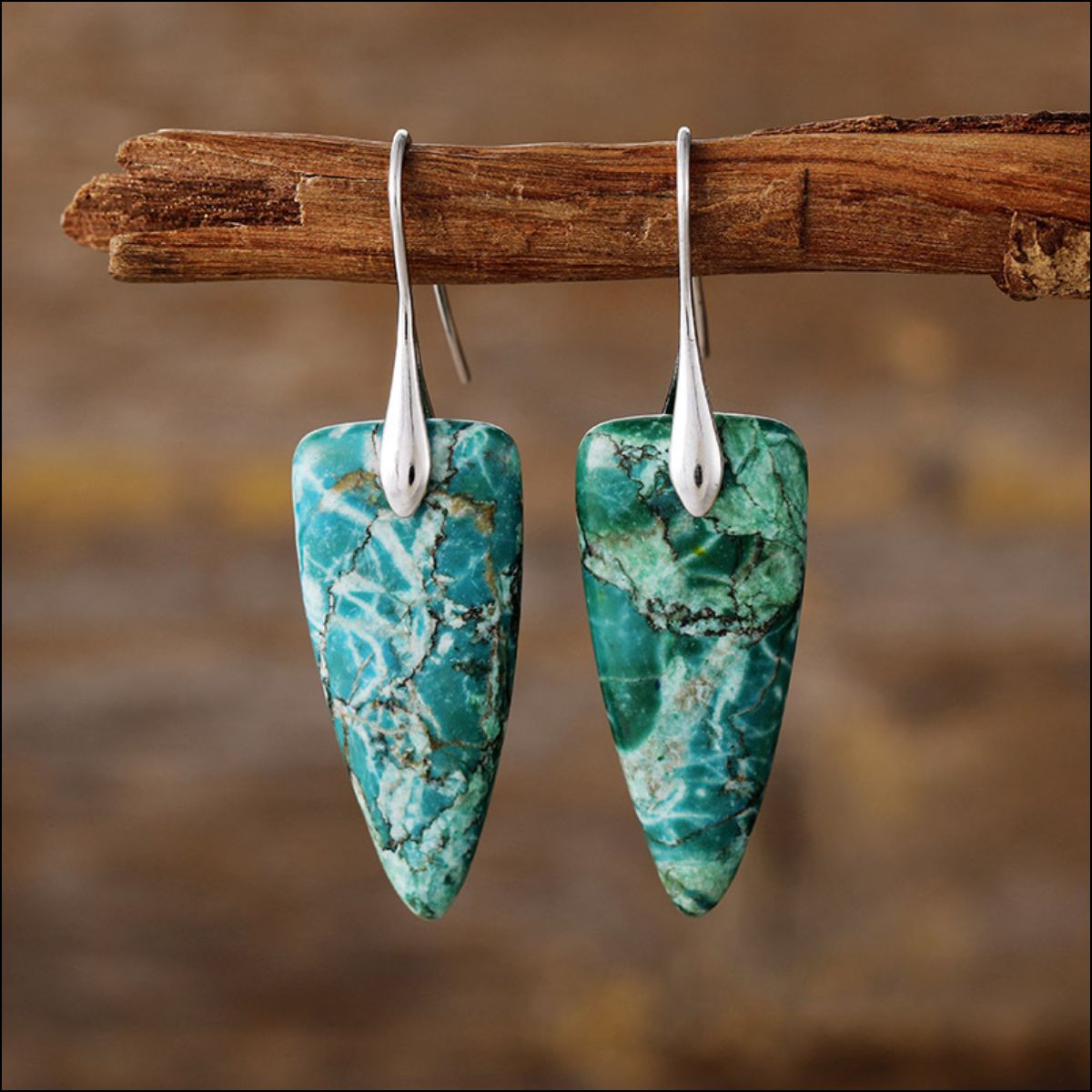 Arrow Natural Stone Geometric Shape Earrings - KAM Family Botanics By Kesha